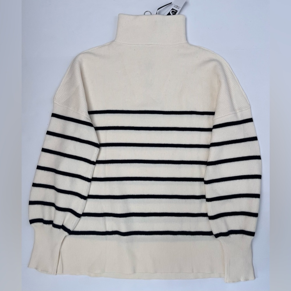 Saukole Ribbed Half Zip Turtleneck Sweater Size M NWT